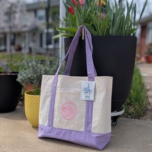 Trader Joe's Big Lavender Canvas Tote Bag